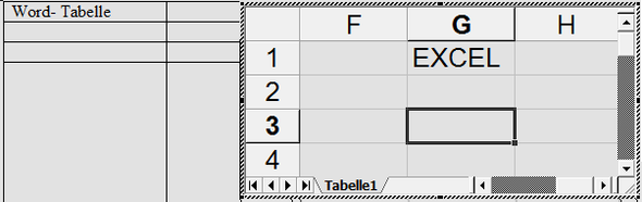 EXCEL-Untertabelle in einer Word-Tabelle - (Computer, PC, Windows)