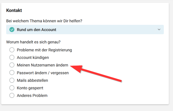 - (gutefrage.net, Namensänderung, Nutzername)