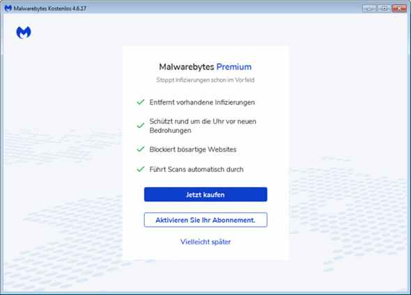 - (Antivirus, Ablauf, Testversion)