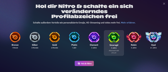 - (App, Account, Discord)