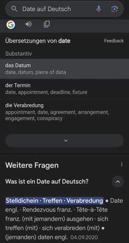 - (Beziehungsprobleme, Erstes Date)