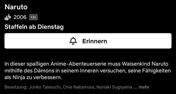 - (Netflix, Naruto, Naruto: Shippuuden)