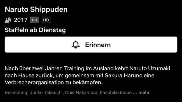 - (Netflix, Naruto, Naruto: Shippuuden)