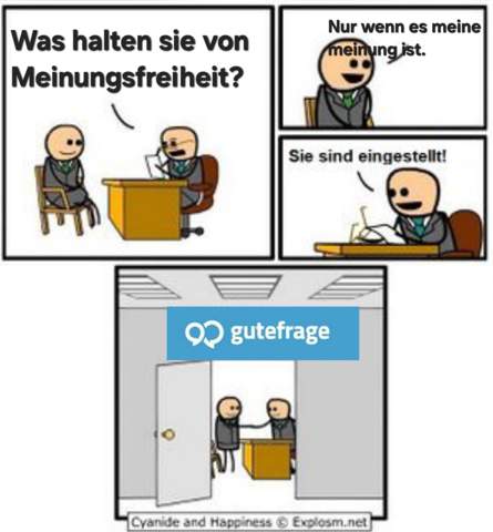 - (gutefrage.net, Einstellungstest, Moderator)
