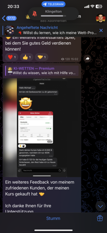 - (Account, Telegram Messenger, Telegram Gruppe)
