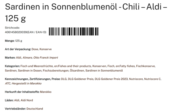 - (Deutschland, Lebensmittel, Fische)
