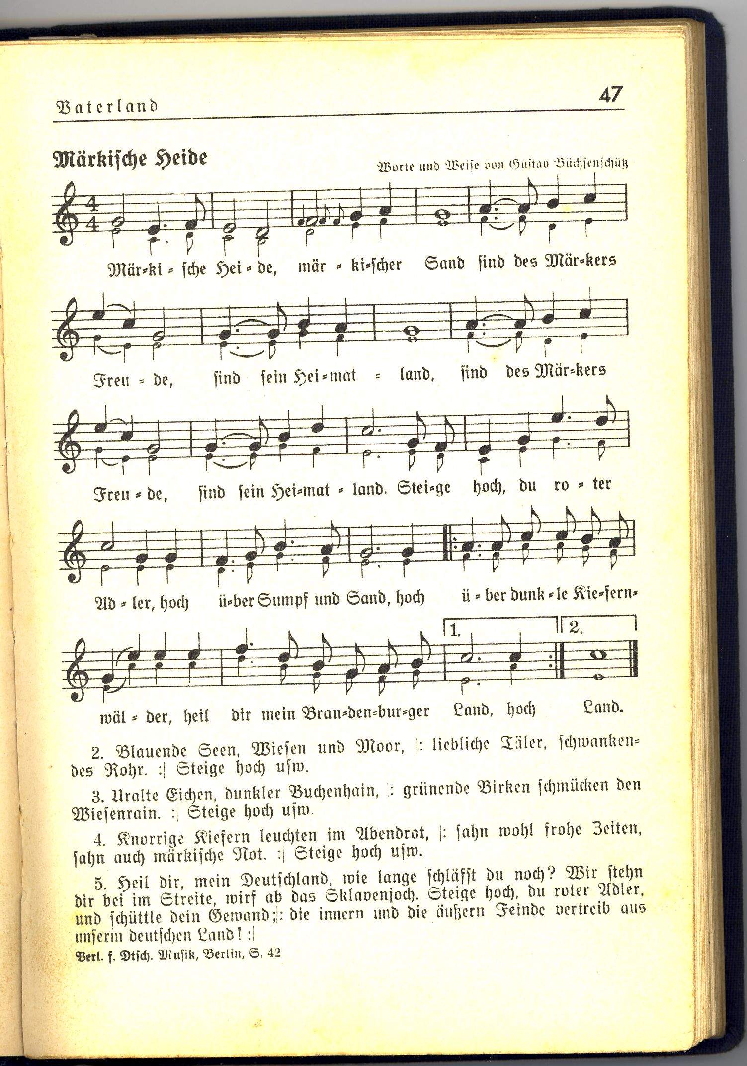 Märkische Heide (Lied, Noten)