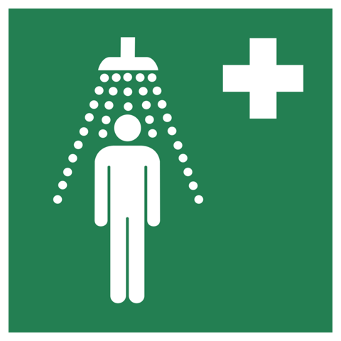 Was genau bedeutet dieses Zeichen? (Notfall, Dusche, Schild)