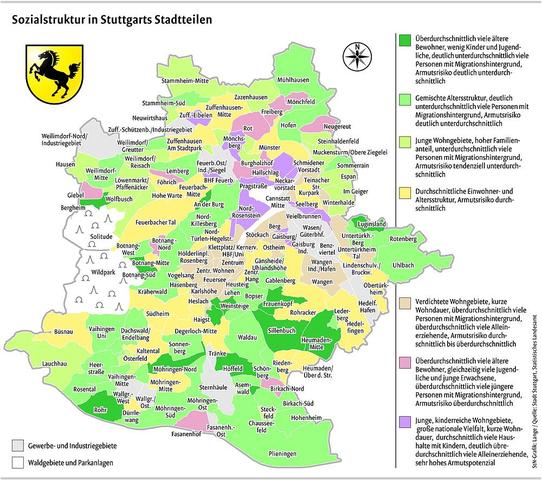 Sozialstruktur in Stuttgarts Stadtteilen - (Reise, Stuttgart, Ortsteile)