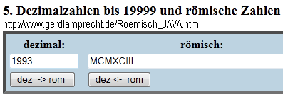 Römische Zahlen online umrechnen - (Mathematik, Zahlen)