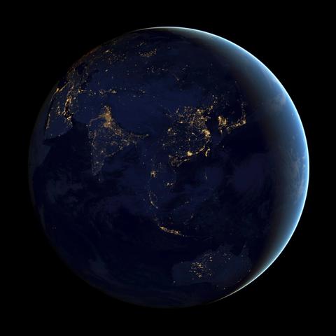 Erde bei Nacht - (Bilder, Universum, Neujahr)