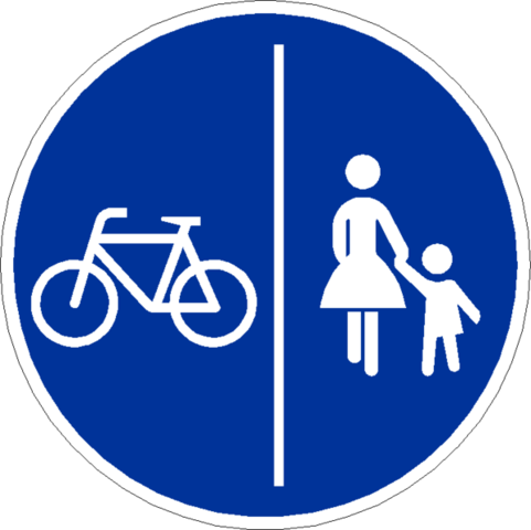 Radweg / Fussweg - (Farbe, Fahrrad, Straßenverkehr)