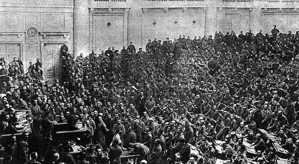 1917~Sitzung_des_Petrograder_Sowjets - (Geschichte, Referat, Kommunismus)