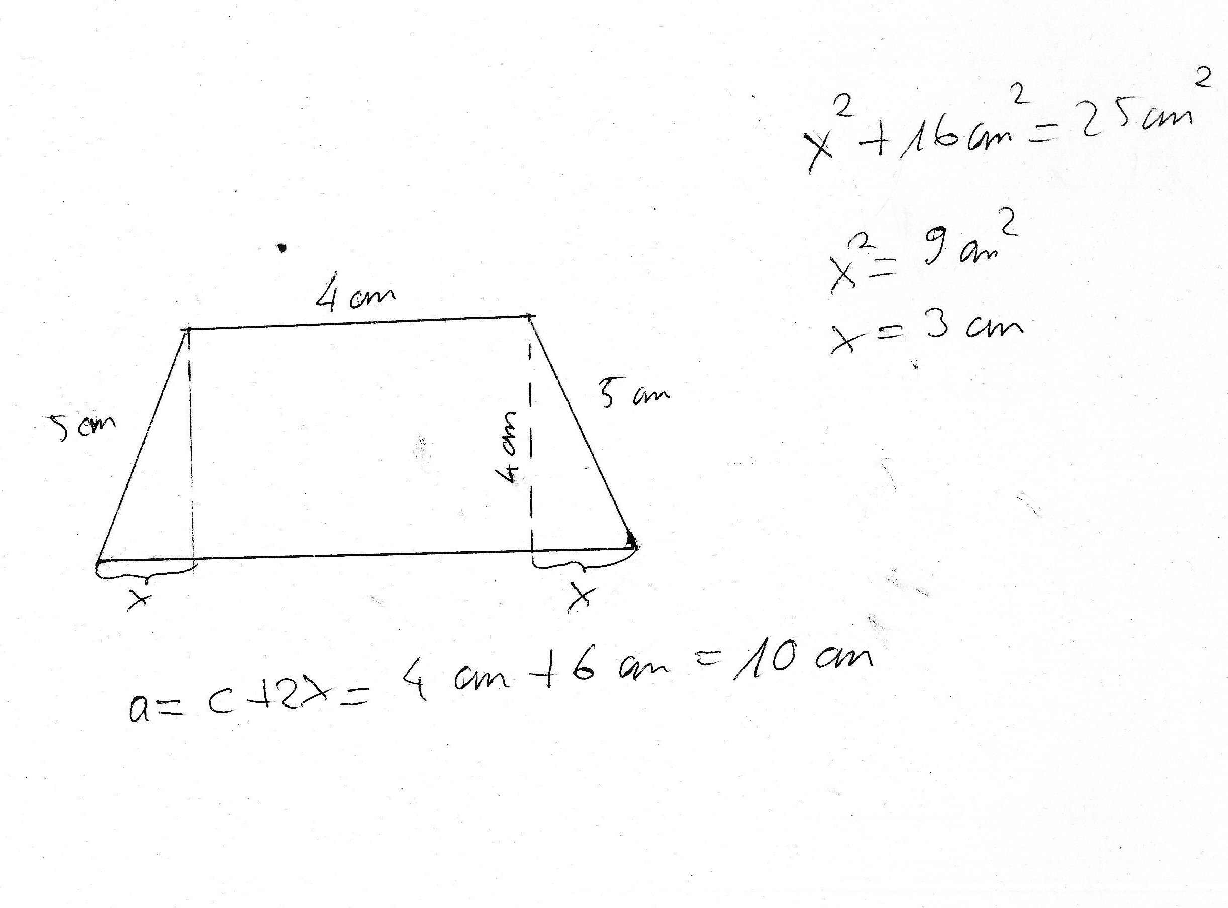 Gleichschenkliges Trapez grundseite berechnen (Mathe)