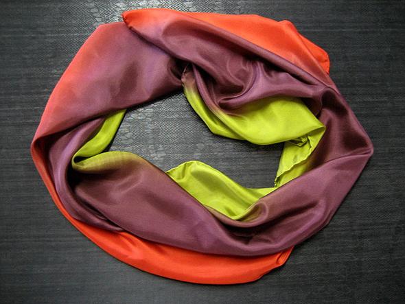 dreifarbiger Schal aus Bio-Seide - (Stoff, Textilien, Seide)