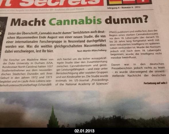 Neue Studie macht kiffen dumm... quelle holländisches cannabis blatt - (kiffen)