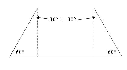Winkel oben = 60° - (Mathematik, Satz des Pythagoras, Trapez)