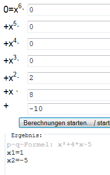 Online Pq Formel Rechner Mathematik