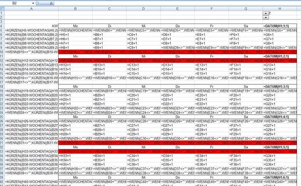 Formeln zu Kalender - (Excel, Datum, Rhythmus)