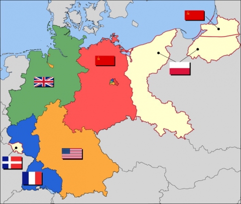 die teilung von deutschland in BRD und DDR (Geschichte, Politik, Siegermaechte)