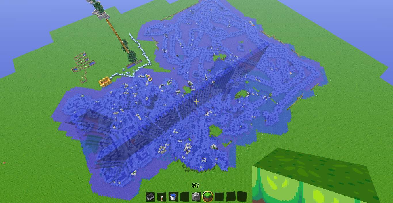 Minecraft Gibt es irgendeine schnellere Methode, um eine große Fläche Wasser zu entfernen?