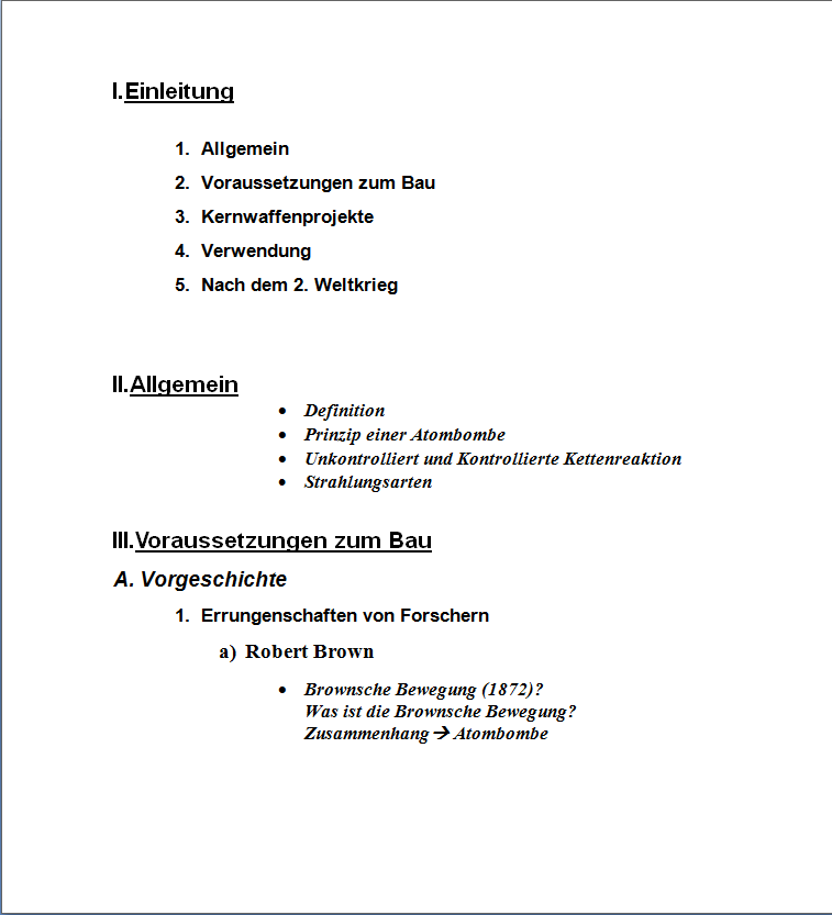 Gliederung ausreichend? (Atombombe)