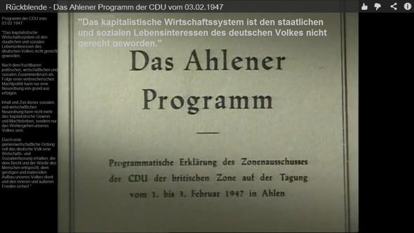 Das AhlenerProgramm der CDU vomFeb.1947 - (Politik, Deutschland, Geschichte)