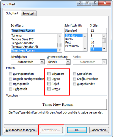 Bild 1: Die Schriftartoptionen bei einem Word 97-2003-Dokument (.doc-Format).) - (Computer, PC, Microsoft Word)