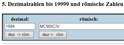 Ziffern ins römische wandeln und zurück  bis 19999 - (Schreiben, Zahlen, Römisch)