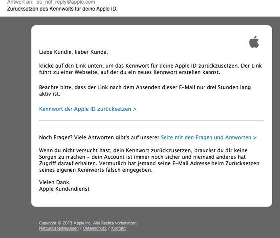 Kennwort ändern - (Apple, Kennwort, Änderungsanfrage)