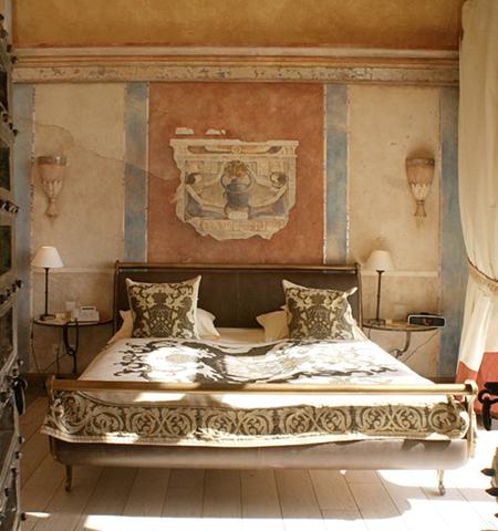 Schlafzimmer mit ägyptischer Wandmalerei - (Zimmer, Kreativität)