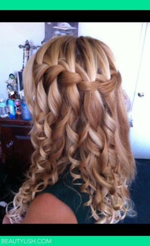 Waterfallbraid with curls :) - (Haare, Frisur, Abschlussfeier)