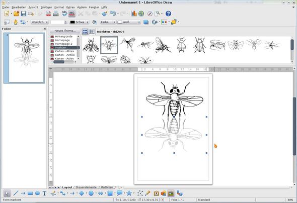 OpenOffice/LibreOffice Draw mit gespiegeltem Objekt - (OpenOffice, Effekte, Spiegel)