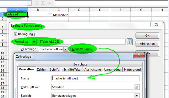 03 - zu versteckende Zelle, Bedingte Formatierung 01 - (programmieren, Microsoft Excel, OpenOffice)