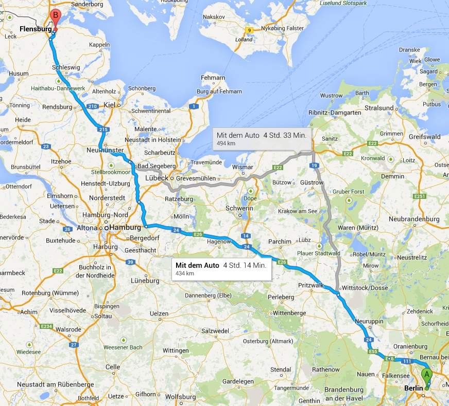 Google Maps kürzeste Route? (Routenplaner)