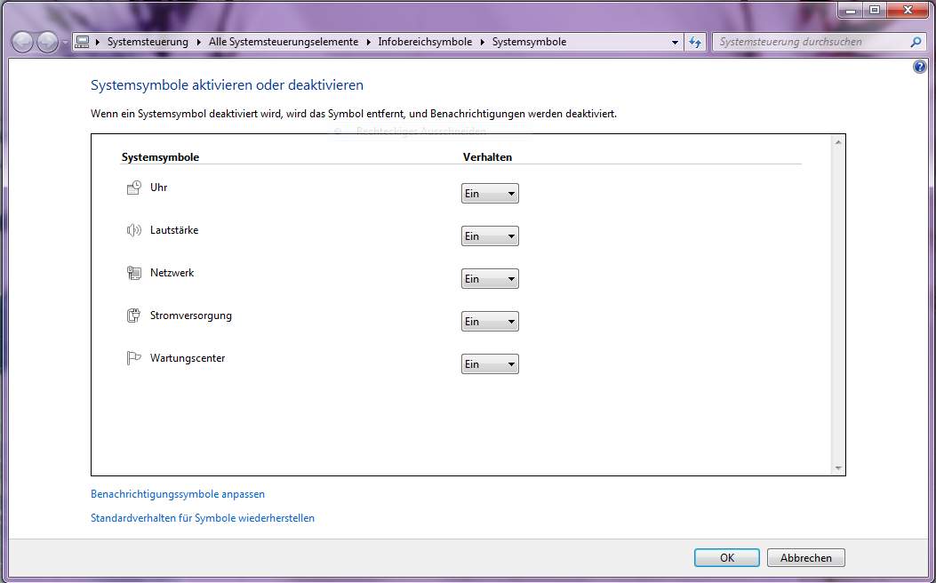 Pc zeigt meldung "akkustand niedrig " nicht mehr an! Windows