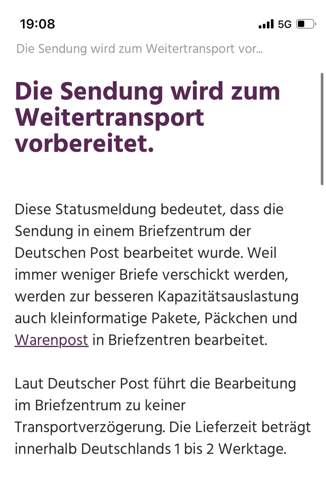 DHL Sendung wird zum Weitertransport vorbereitet? (Post, Versand, Paket)