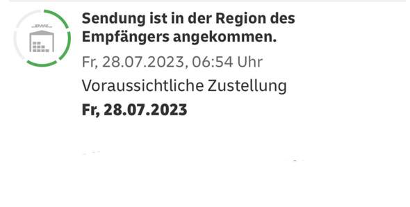 Sendung Ist In Der Region Des Empfängers Angekommen