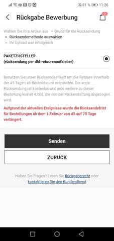 Shein Rucksendeetikett Shein Bestellung