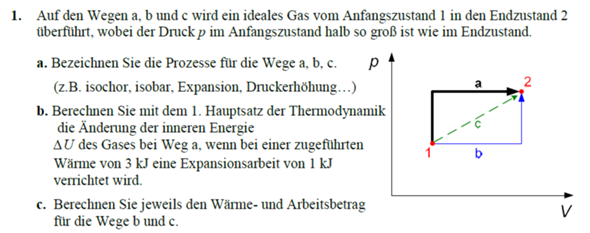 Berechnung Von Warme Und Arbeitsbetragen Physikalische Chemie Schule Technik Technologie