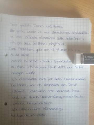 Bewerbung Fur Ein Praktikum Beim Finanzamt Deutsch Praktikumsplatz