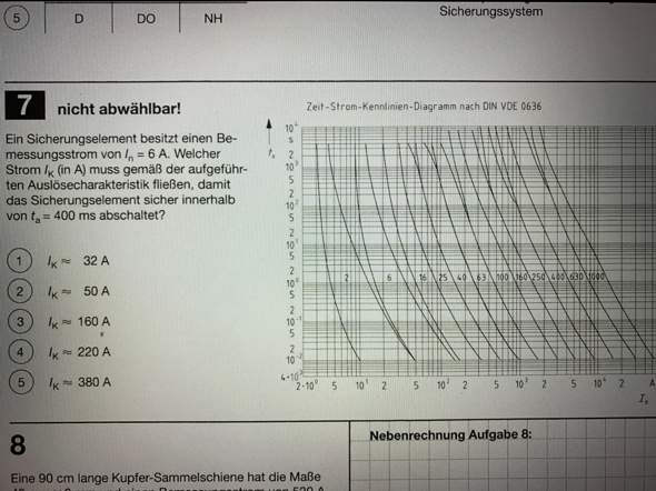 Schmelzsicherung Kennlinie ablesen?!? (Elektronik, Elektrotechnik)