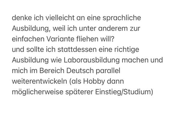Soll ich Labor Ausbildung oder Sprachausbildung suchen (ich interessiere mich für Deutsch als ...