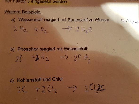 - Reaktionsgleichungen? (Chemie, Chemieunterricht, Phosphor)