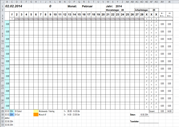 Tabelle - (Microsoft Excel, Tage, VBA)