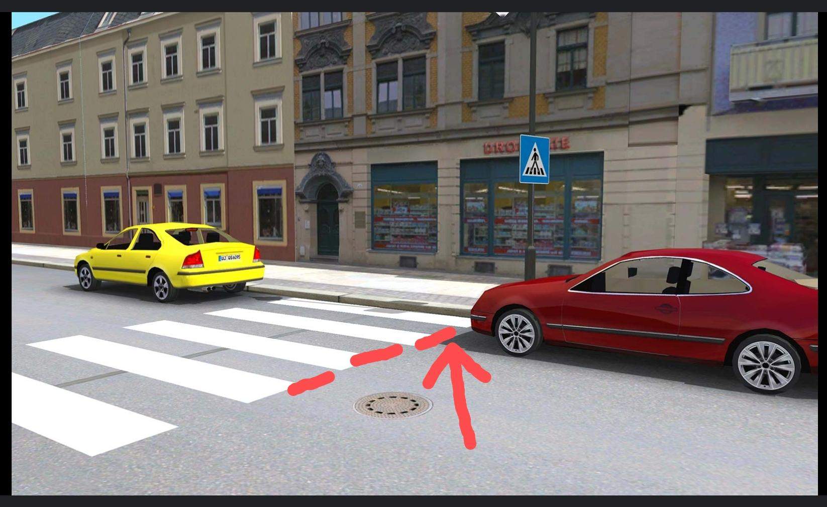 ⚠️ "Vor", "Dahinter" oder "hinter dem" Zebrastreifen halten - das kann