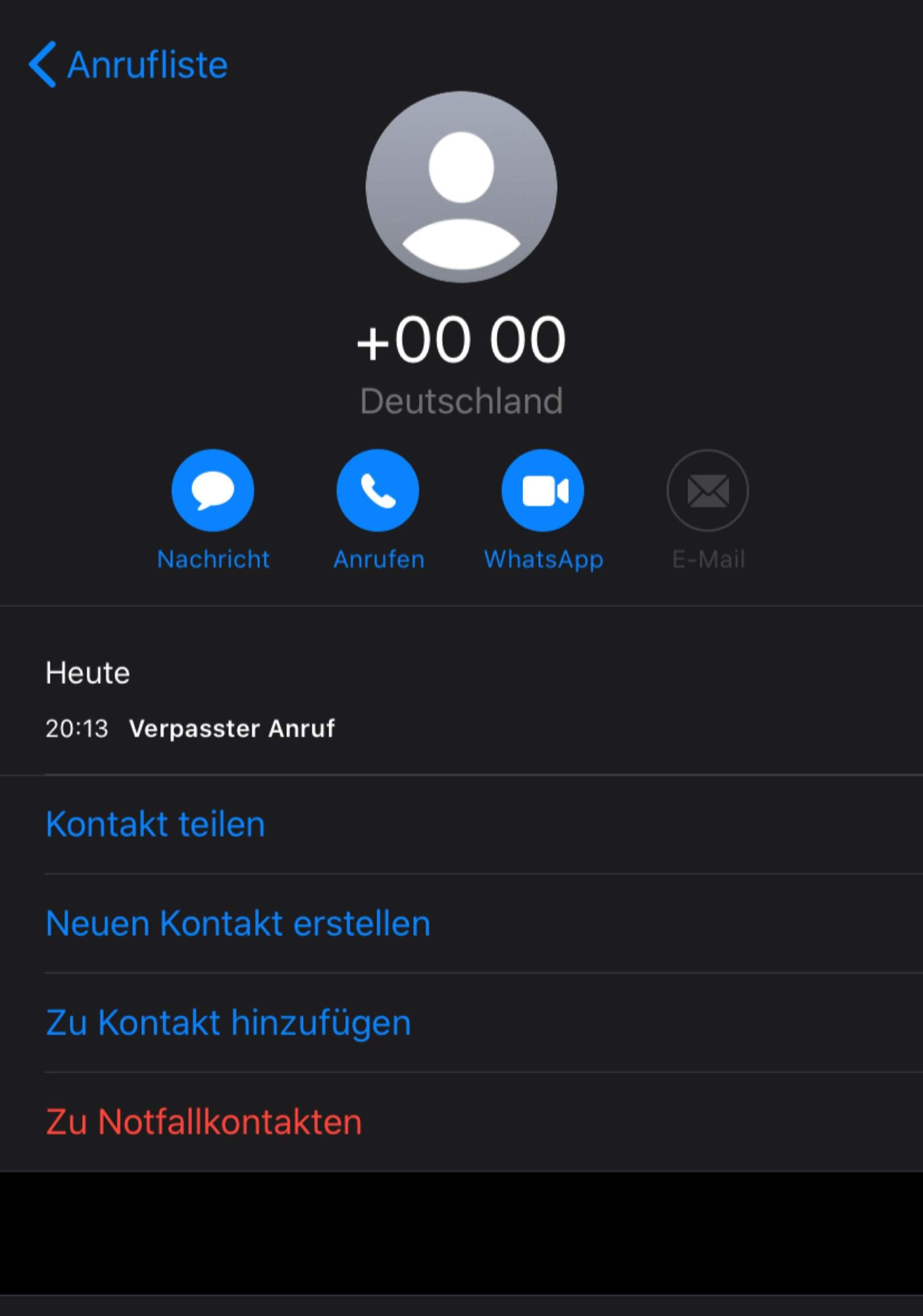 +00 00 hat mich angerufen, ich kann aber nicht zurück rufen? Was ist