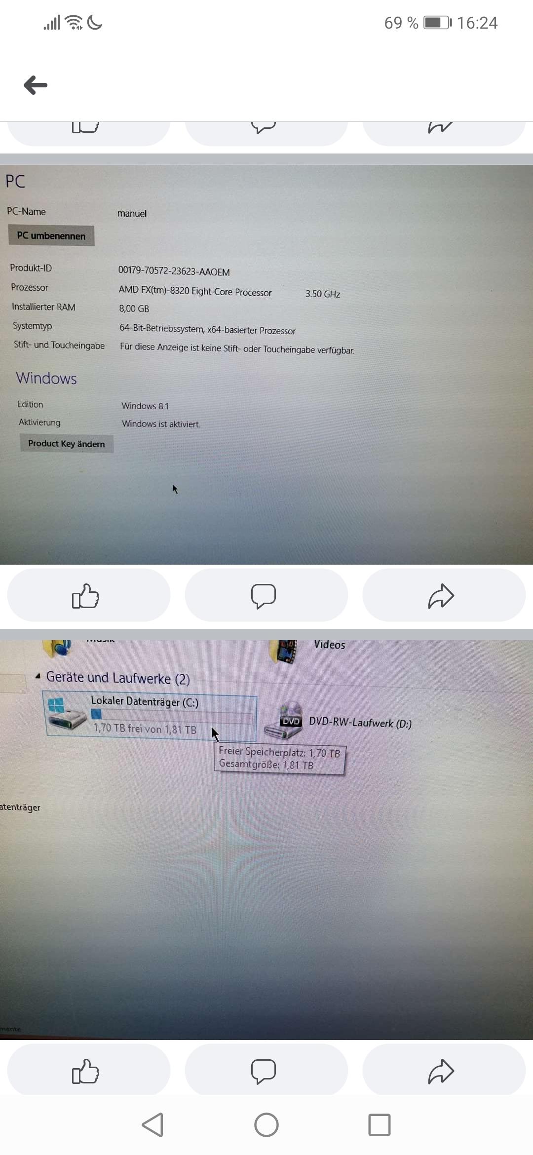 170 Fur Pc Mit Amd Fx 8gb Ram Und Gtx 760 Gut Computer Technik Spiele Und Gaming 170 Fur Pc Mit Amd Fx 8gb Ram Und Gtx 760 Gut Computer Technik Spiele Und Gaming