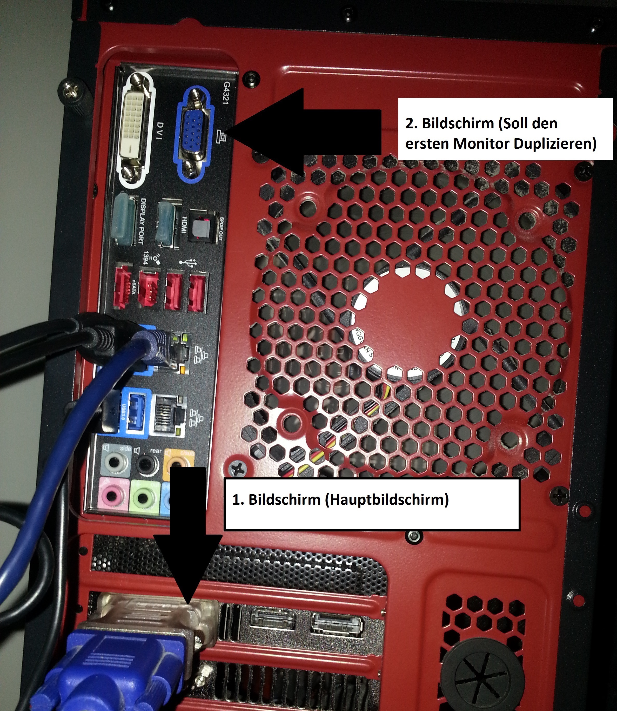2 Bildschirme an Interne & Externe Grafikkarte anschließen? wie? (Computer, Bildschirm, Kabel)