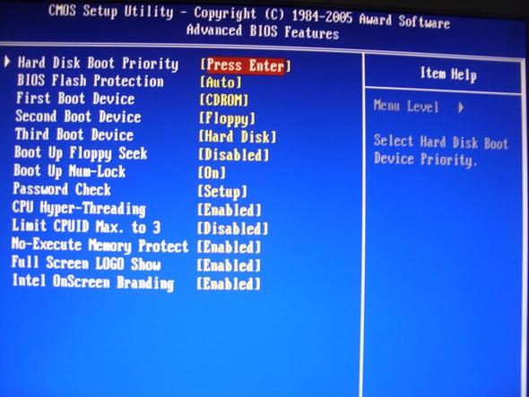 bios2 - (Windows XP, BIOS einstellen)
